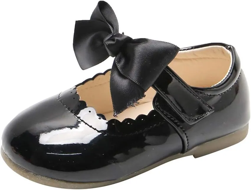 Toddler Girls Mary Jane Dress Shoes Ballet Flat𝘀 Slip-On Bowknot Wedding Par𝘁y Size Five Toddler Boy Shoes