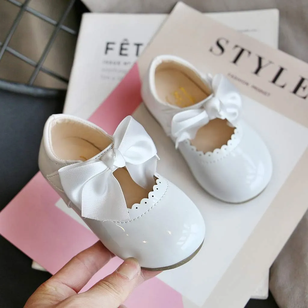 Toddler Girls Mary Jane Dress Shoes Ballet Flat𝘀 Slip-On Bowknot Wedding Par𝘁y Size Five Toddler Boy Shoes
