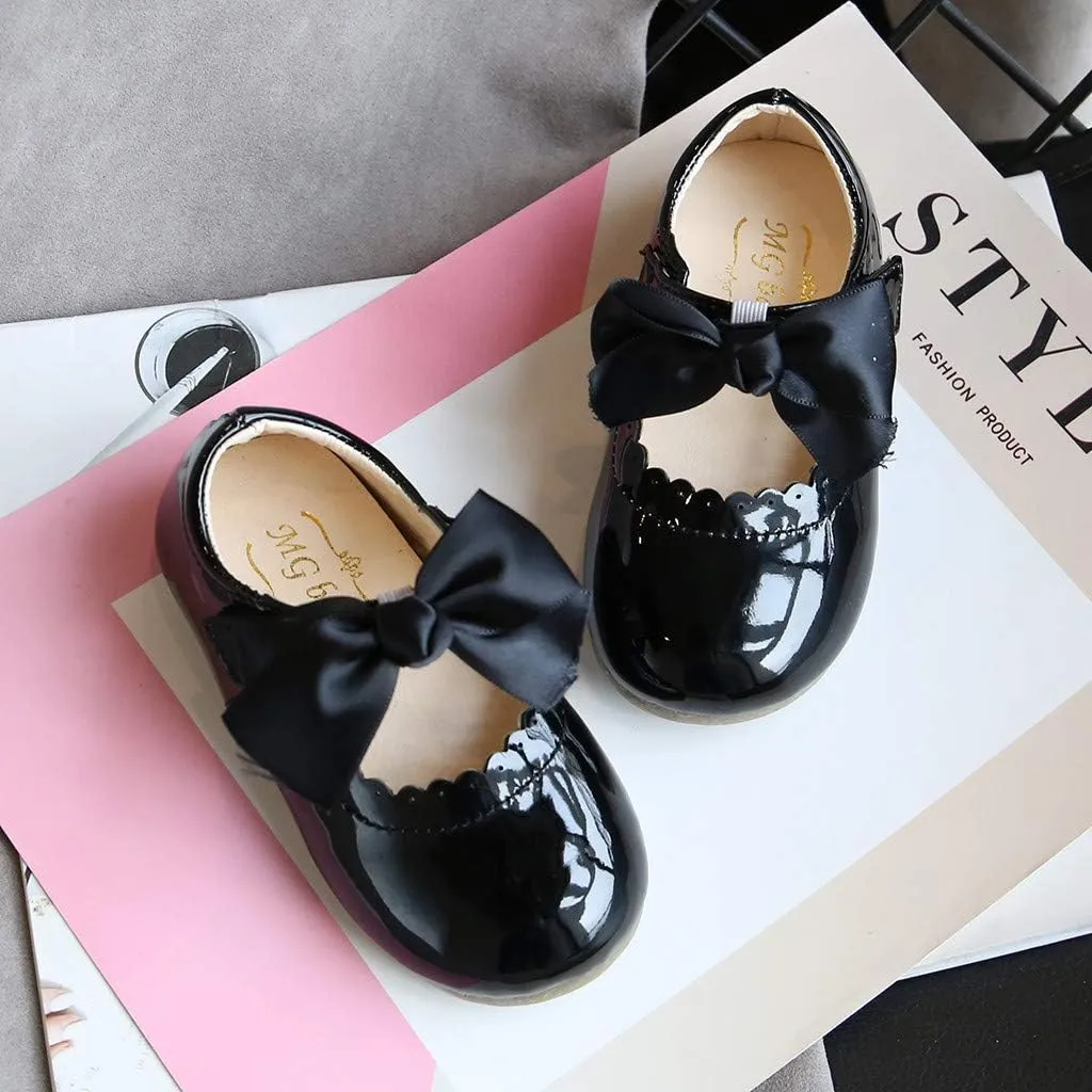 Toddler Girls Mary Jane Dress Shoes Ballet Flat𝘀 Slip-On Bowknot Wedding Par𝘁y Size Five Toddler Boy Shoes