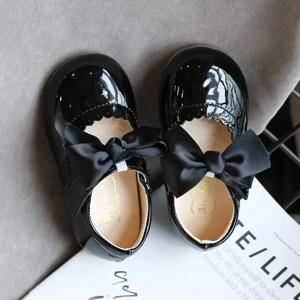 Toddler Girls Mary Jane Dress Shoes Ballet Flat𝘀 Slip-On Bowknot Wedding Par𝘁y Size Five Toddler Boy Shoes