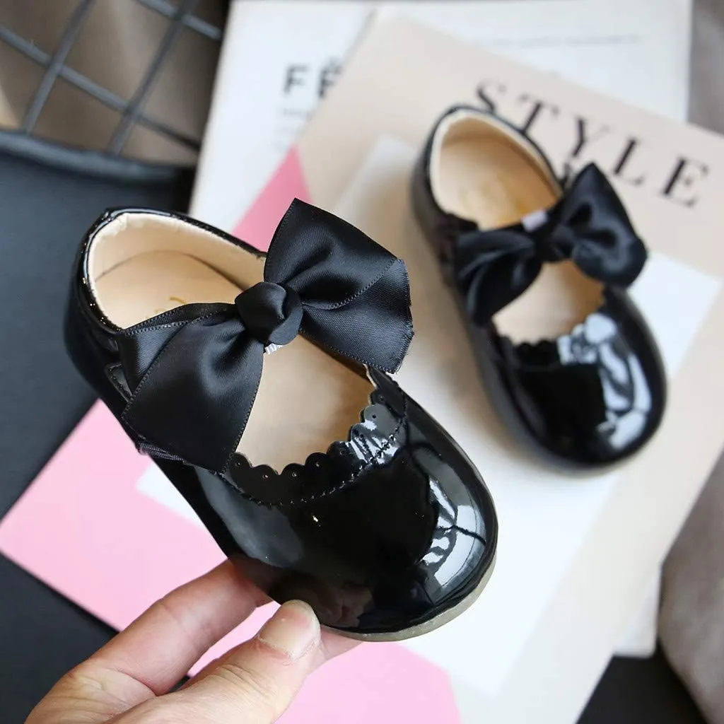 Toddler Girls Mary Jane Dress Shoes Ballet Flat𝘀 Slip-On Bowknot Wedding Par𝘁y Size Five Toddler Boy Shoes