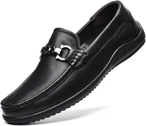 Top Layer Genuine Leather Men's Formal Shoes Men's Driving Shoes Trendy (Color : 8806Black, Size : 6)