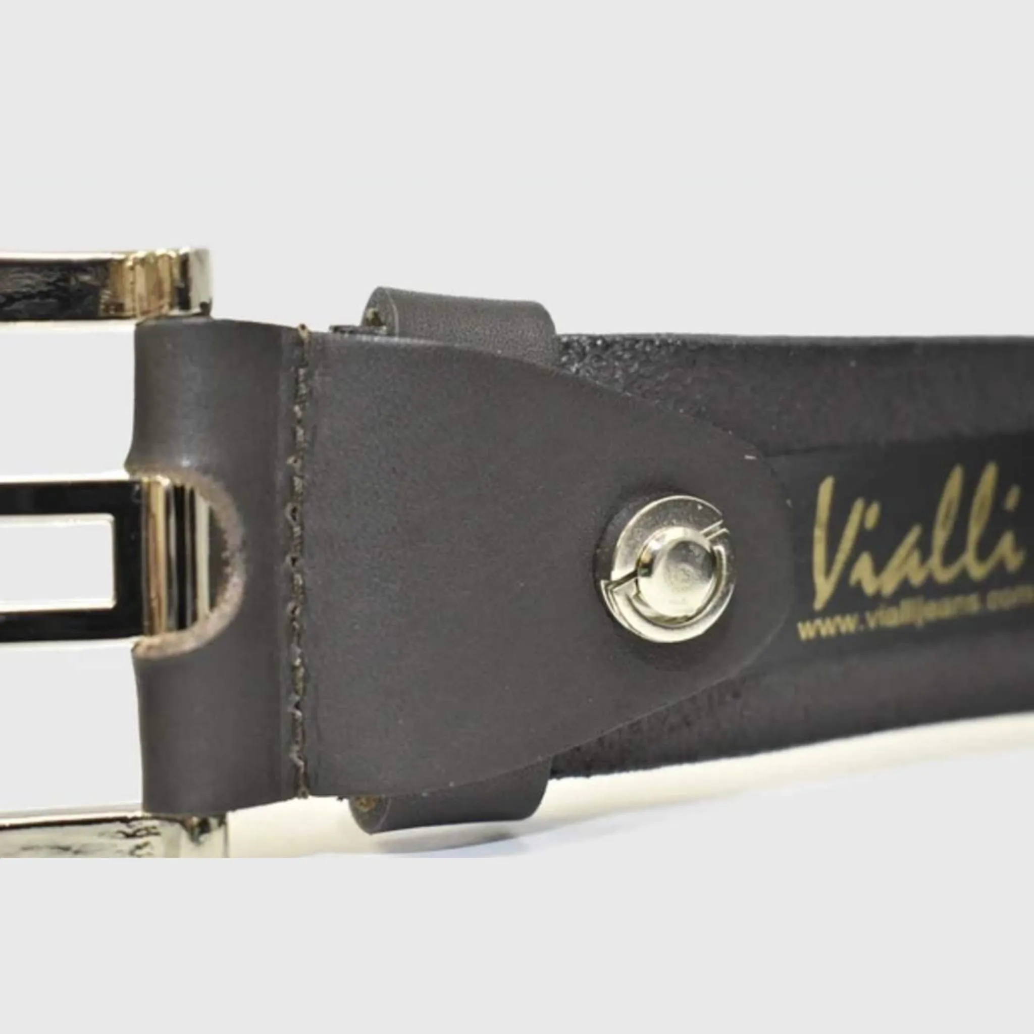Vialli Leather Collovati Black Belt