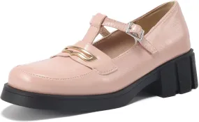 Women’s Mary Jane Shoes Trendy Chunky Heel Platform Uniform Dress Shoes Loafer Block Heel Stylish Mary Janes