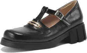 Women’s Mary Jane Shoes Trendy Chunky Heel Platform Uniform Dress Shoes Loafer Block Heel Stylish Mary Janes