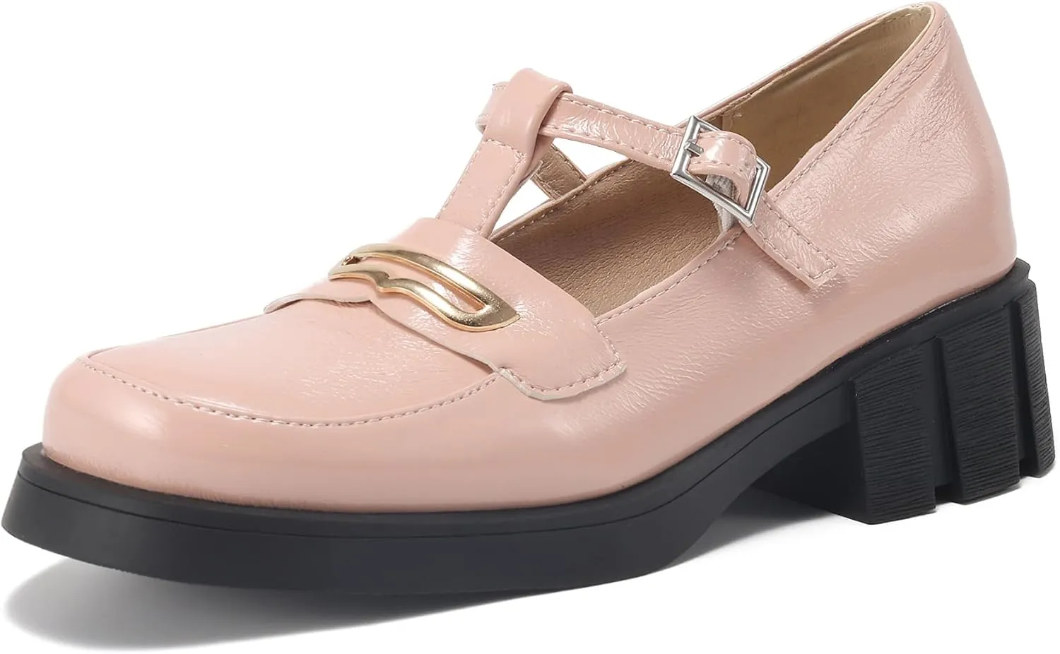 Women’s Mary Jane Shoes Trendy Chunky Heel Platform Uniform Dress Shoes Loafer Block Heel Stylish Mary Janes